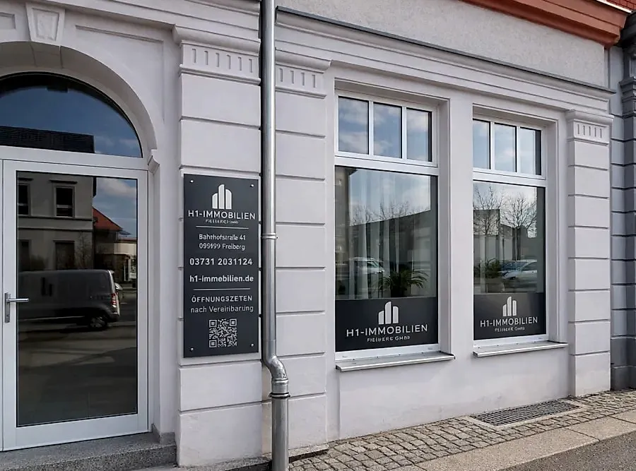 Büro der H1-Immobilien GmbH in der Bahnhofstraße 41 in Freiberg